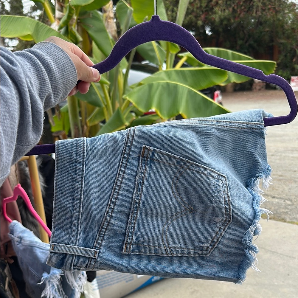 Light Blue Denim Cutoff Shorts